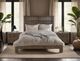 International Furniture Direct Parota III Multi-Step Brown King Platform Bed Footboard with Rails-1
