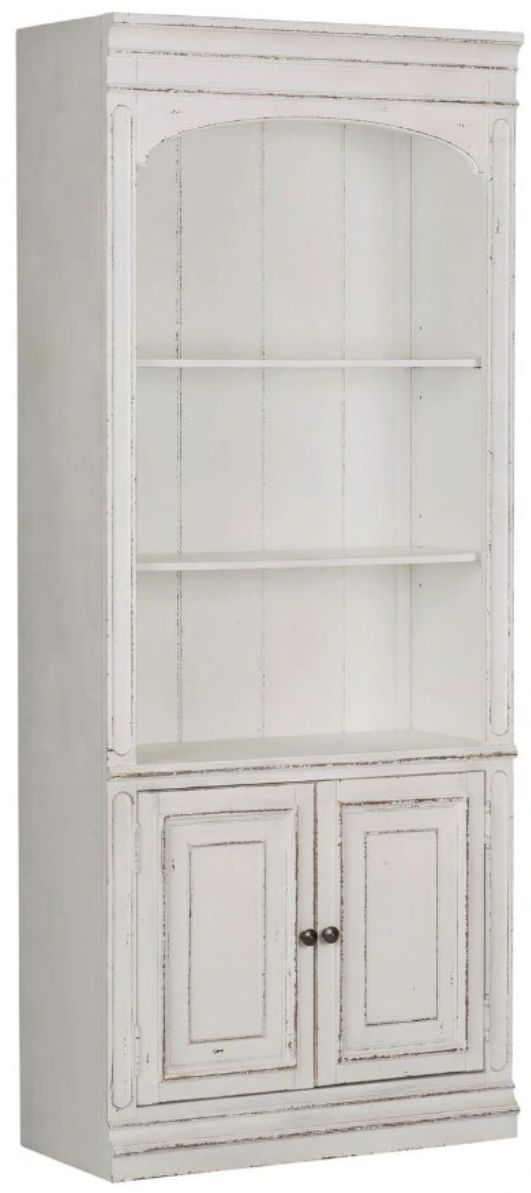 Liberty Furniture Magnolia Manor Antique White Bunching Bookcase-0