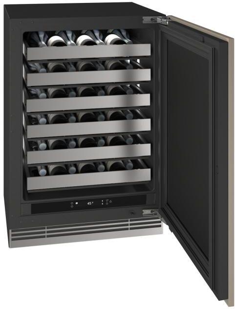 U-Line®  Home Collection 24" 5.1 Cu. Ft. Panel Ready Wine Refrigerator with Solid Door-4