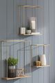 Signature Design by Ashley® Efharis 3-Piece Gold/Natural Wall Shelf Set-3