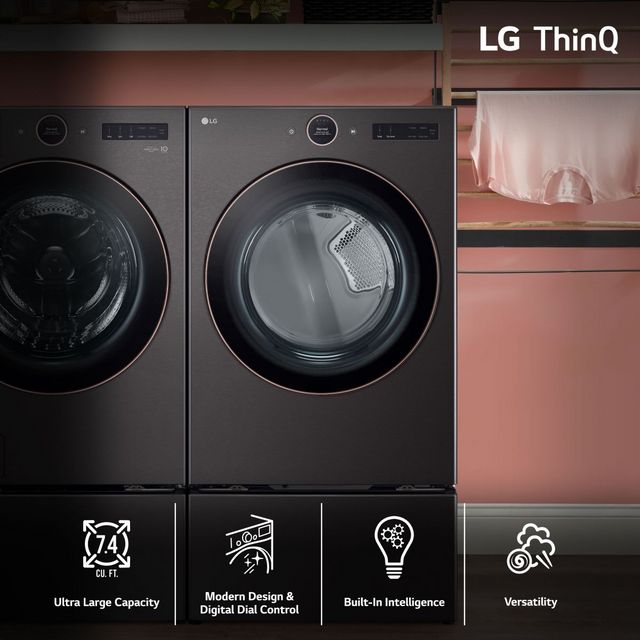 LG 7.4 Cu. Ft. Black Steel Front Load Electric Dryer-10