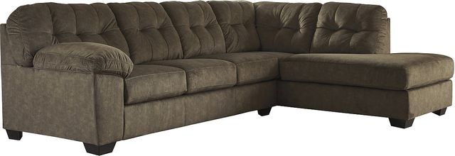 Signature Design by Ashley® Accrington 2-Piece Earth Right-Arm Facing Sofa Sleeper Sectional and Chaise-1