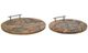 A & B Home 2-Piece Brown Decorative Round Tray Set-0