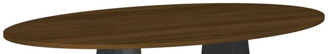 Amisco Customizable Gemma Walnut Veneer 84" Oval Dining Table-1