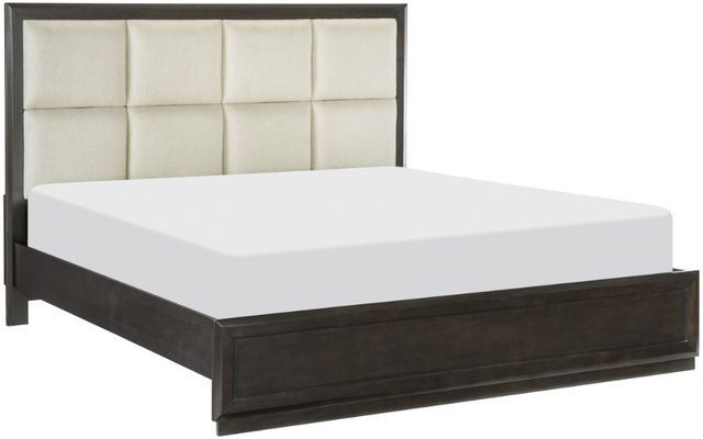 Homelegance® Hodgin Dark Charcoal Queen Upholstered Platform Bed-0