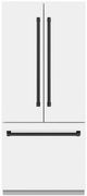 ZLINE Autograph Edition 36" 19.6 Cu. Ft. White Matte Built-In French Door Refrigerator with Matte Black Accents-0