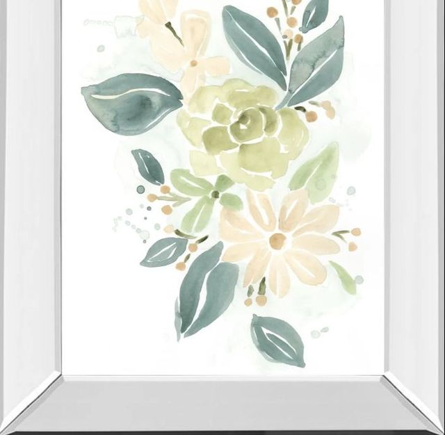 Classy Art Spring Greens I by June Erica Vess Mirror Framed Wall Art-1