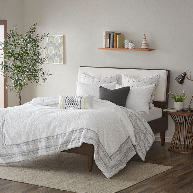 Olliix by INK+IVY Gray Full/Queen Mill Valley Reversible Cotton Comforter Set-2