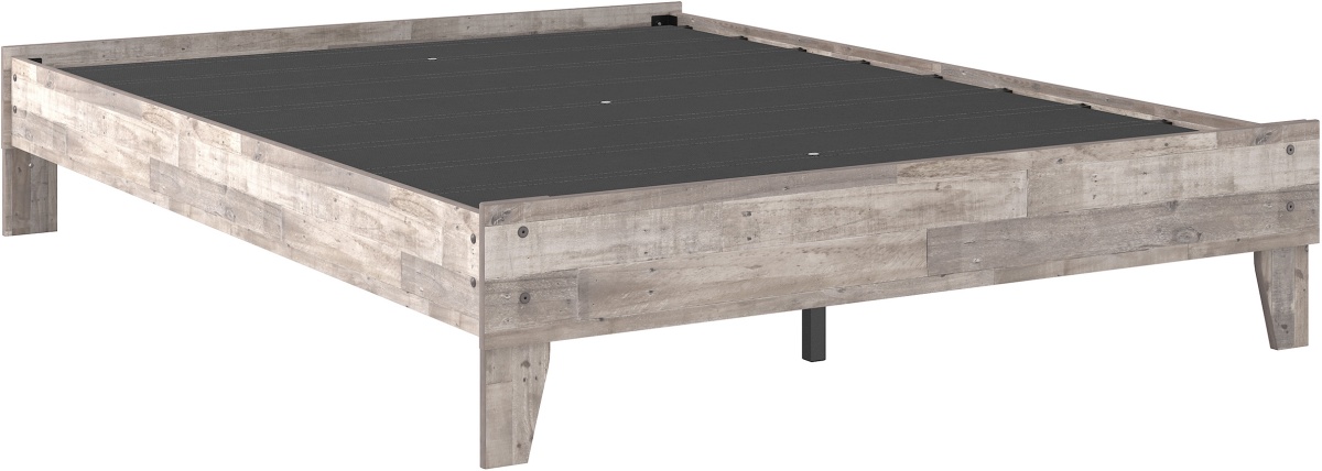 Signature Design by Ashley Neilsville Whitewash Queen Platform Bed Kubin s Furniture Mattress St. Louis Michigan