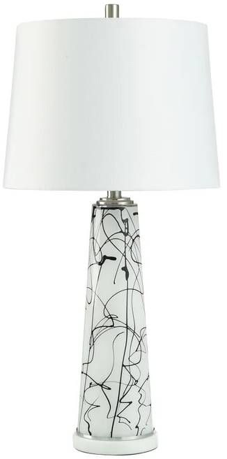 StyleCraft Ebony Drip Black/White Table Lamp-0