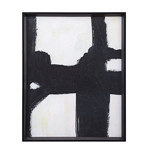Olliix by Martha Stewart Directional Ebony  Black and White Framed Canvas-0