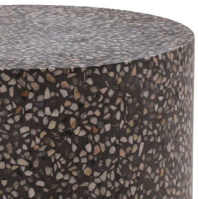 Dovetail Furniture Bravo Black Concrete Outdoor End Table-1