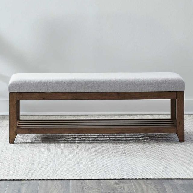 Liberty Furniture Shaker Lakes Harvest Brown/Taupe Upholstered Dining Bench-1