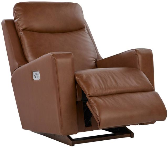 La-Z-Boy® Emmons Oak Leather Power Rocking Recliner with Headrest and Lumbar-4