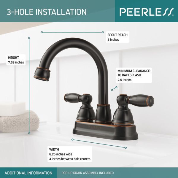 Peerless Claymore™ Oil Rubbed Bronze 2-Handle Bathroom Faucet-2