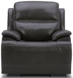 Liberty Furniture Bentley Graphite Gray Leather Dual Power Reclining Chair