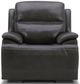 Liberty Furniture Bentley Graphite Gray Leather Dual Power Reclining Chair-0