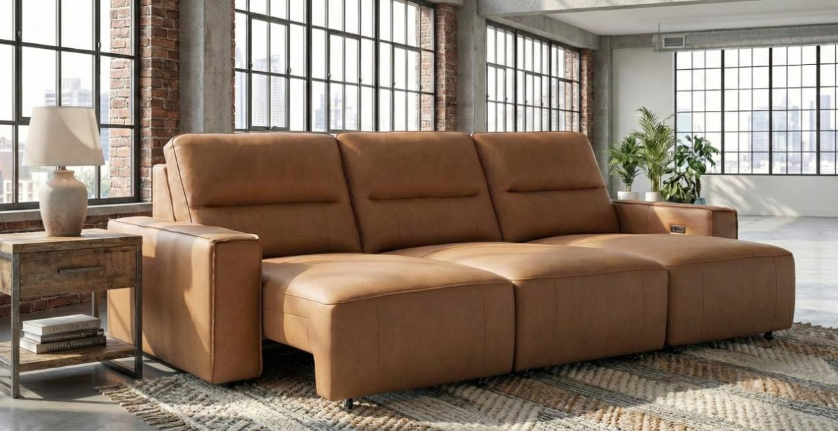 Cheers Manwah Oslo Power Reclining Slider Chaise Sofa - Thumbnail 2