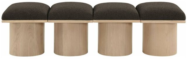 Meridian Furniture Pavilion 4-Piece Brown/Natural 62" Modular Bench Set-1