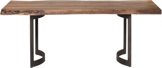 Moe's Home Collection Bent Brown 118" Dining Table with Black Iron Legs-1