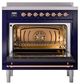 Ilve® Nostalgie II Noblesse 36'' Midnight Blue Pro Style Induction Range with Copper Trim-2