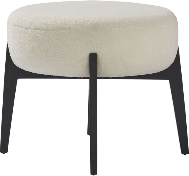Renwil® Micha White Sherpa Stool-1