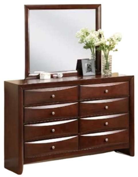 Elements International Emily 4-Piece Mahogany Queen Storage Panel Bedroom Set-2