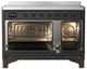 Ilve® Majestic III 48" Graphite Matte Pro Style Induction Range with Solid Door and Burnished Trim-1
