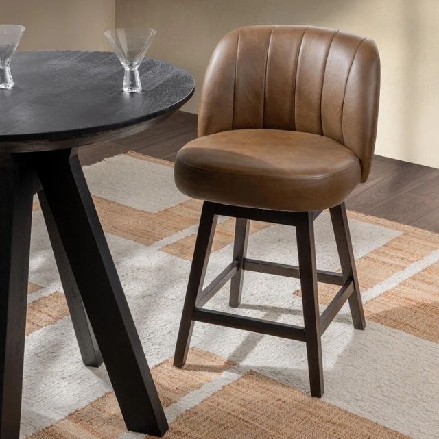 Classic Home Della Camel Swivel Counter Stool-1