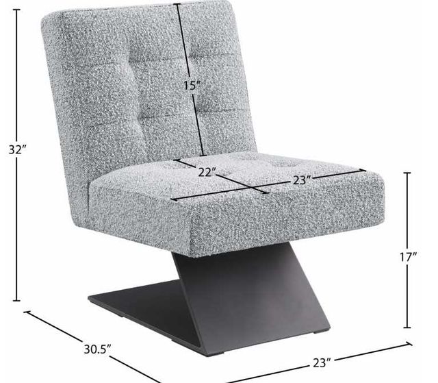Meridian Furniture Zeal Gray/Matte Black Accent Chair-2