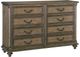 Mazin Furniture Rachelle Weathered Pecan Dresser-2