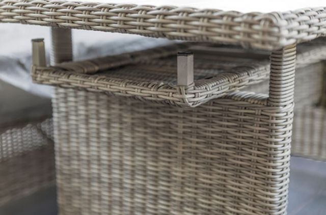 Furniture of America® Malia Gray Aluminum/Faux Wicker Outdoor Patio Dining Table-1