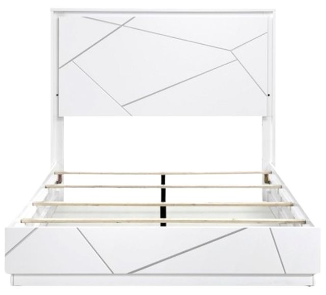 Homelegance® Orlo High Gloss White Eastern King Panel Bed-3