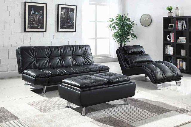 Coaster® Dilleston Black Upholstered Chaise-2