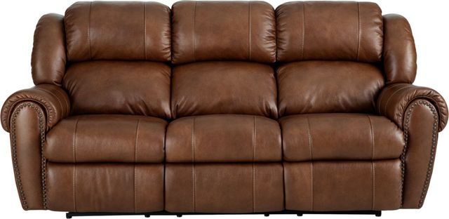 HomeStretch Laredo Cognac Leather Power Reclining Sofa-1