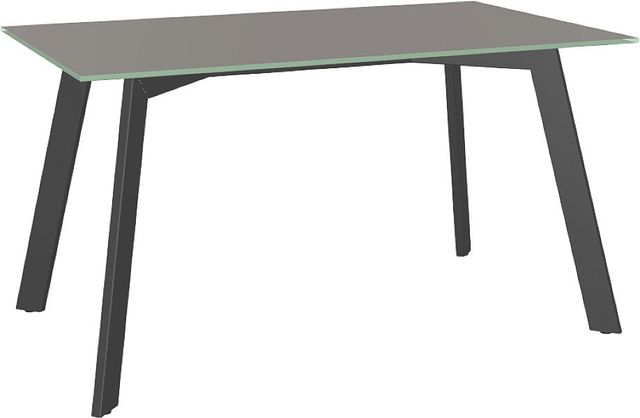 Amisco Customizable Lidya 54" Rectangular Dining Table with 0.5" Taupe Glass Top-0