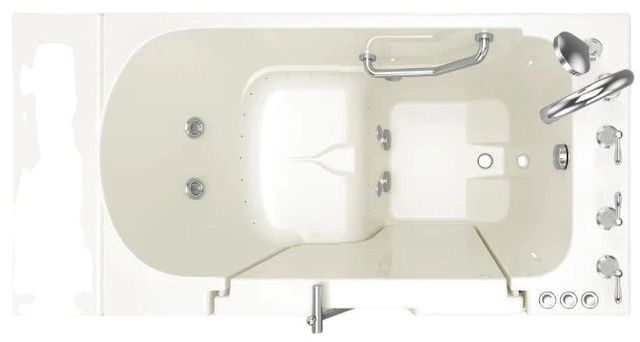 American Standard Gelcoat Linen 30” x 52” x 40" Outward Opening Door Walk-In Bathtub with Air Spa and Whirlpool system-1
