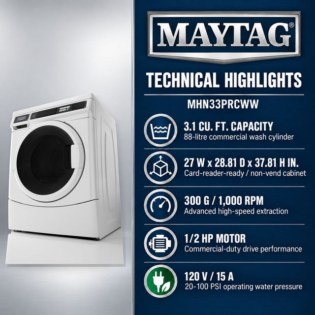 Maytag Commercial 3.1 Cu. Ft. Card-Reader-Ready / Non-Vend Front-Load Washer - White-4