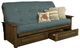 Kodiak Furniture Washington Linen Aqua/Rustic Walnut Queen Queen Storage Futon with Mattress-0