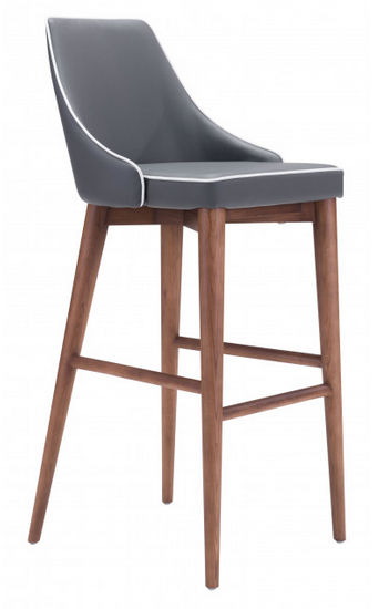 Zuo® Modern Moor Dark Gray Bar Chair-0