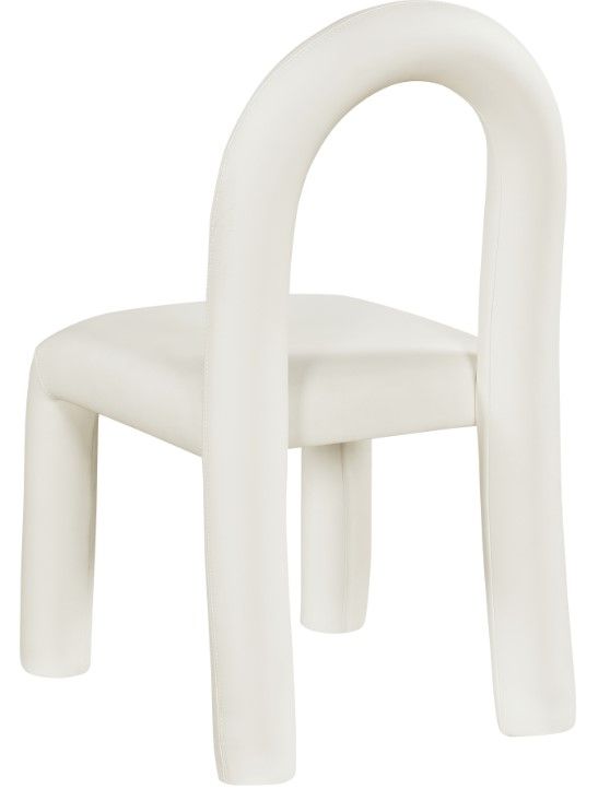 Meridian Furniture Amari Cream Leather Upholstered Dining Chair-4