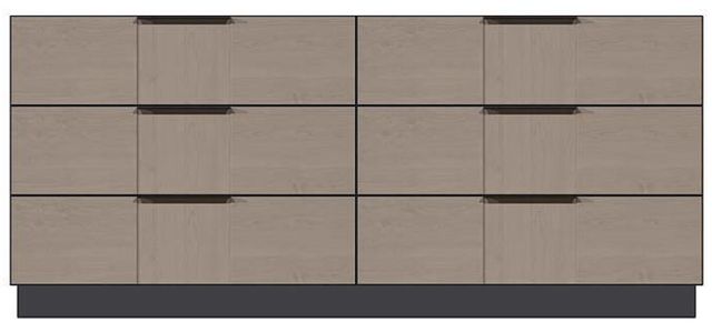 Country View Woodworking Customizable American Modern 72" 6-Drawer Black Bar Dresser-0