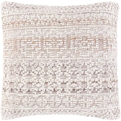Surya Nobility Ivory 22"x22" Toss Pillow with Down Insert-0