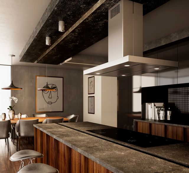 Elica Techne Series Salice 36" Stainless Steel Island Range Hood-3