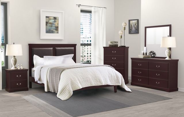 Homelegance® Seabright Brown/Cherry Eastern King Panel Bed-1