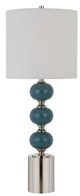 Cal® Lighting & Accessories Malaga 2-Piece Chrome/Slate Blue Table Lamp Set-1