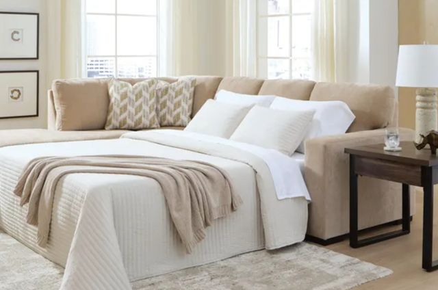 Signature Design by Ashley® MaKaylen 2-Piece Almond Right-Arm Facing Full Sleeper Sectional and Chaise-2
