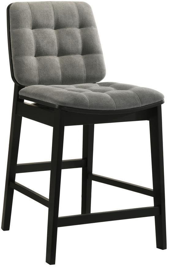 Coaster® Redbridge 2-Piece Black/Gray Upholstered Counter Stool Set-3