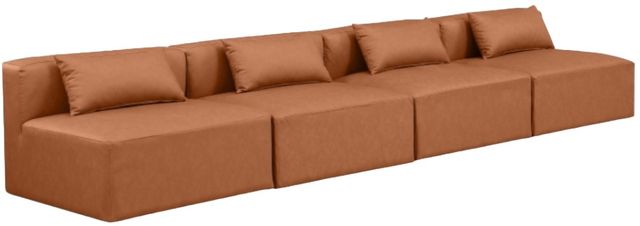 Meridian Furniture Cube 4-Piece Cognac Armless Modular Sectional-0
