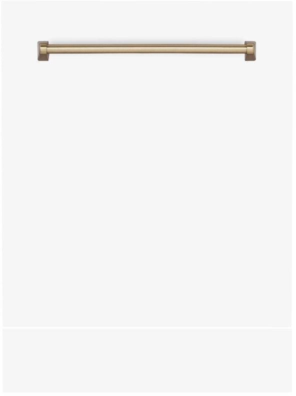 ZLINE Autograph Edition 24" White Matte with Gold Handle Dishwasher Panel-1